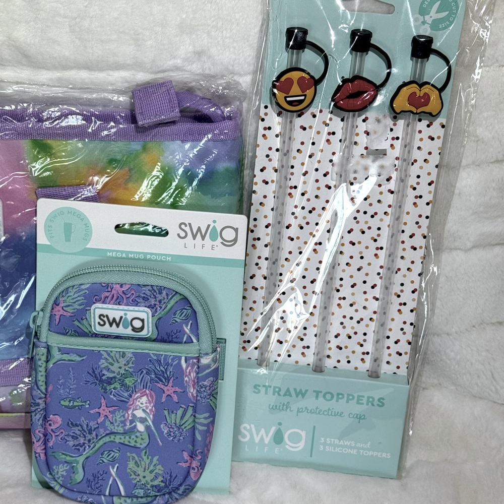 Swig Bundle, 32oz retired Pixie Tumbler, Cloud Nine Lunch bag, Mermaid pouch - Picture 4 of 4